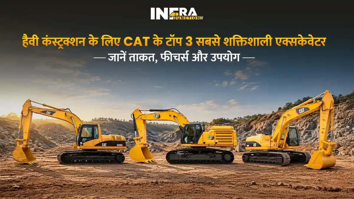 हैवी कंस्ट्रक्शन के लिए CAT के टॉप 3 सबसे शक्तिशाली एक्सकेवेटर: जानें ताकत, फीचर्स और उपयोग